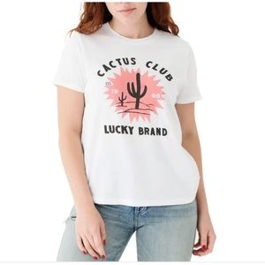 Lucky Brand Womens Short Sleeve Graphic T Shirt Lightweight Pullover Cactus Club